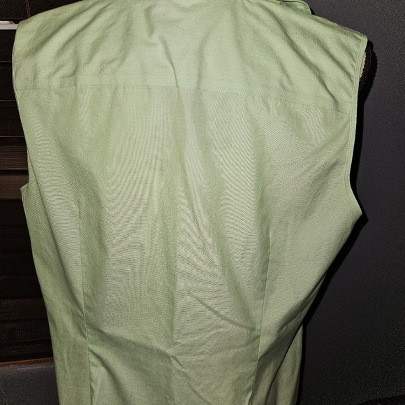 Talbots Womans Light Green Sleeveless Blouse Size 16 - Picture 8 of 12